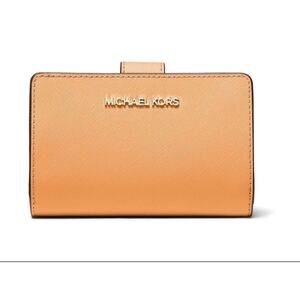 Michael Kors Medium Crossgrain Leather Wallet Radiant Orange